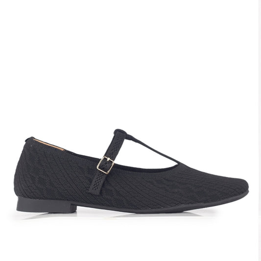 Sepatu Flats Knit Wanita Gino Mariani Gabriela Black