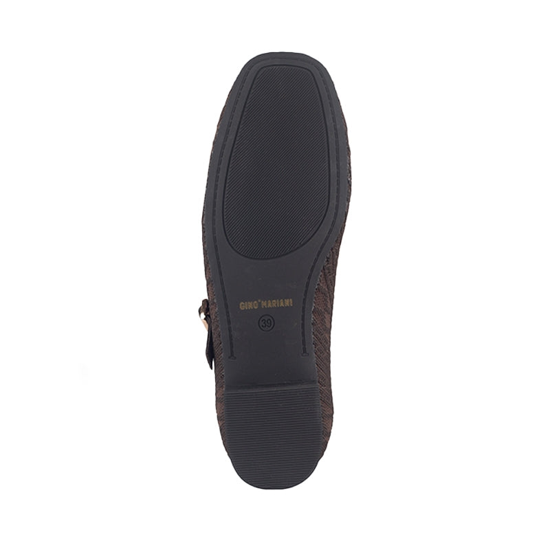 Sepatu Flats Knit Wanita Gino Mariani Gabriela Dark Brown