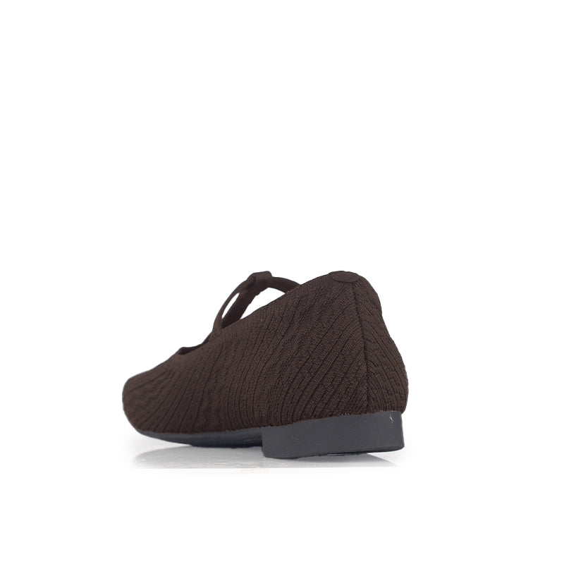 Sepatu Flats Knit Wanita Gino Mariani Gabriela Dark Brown