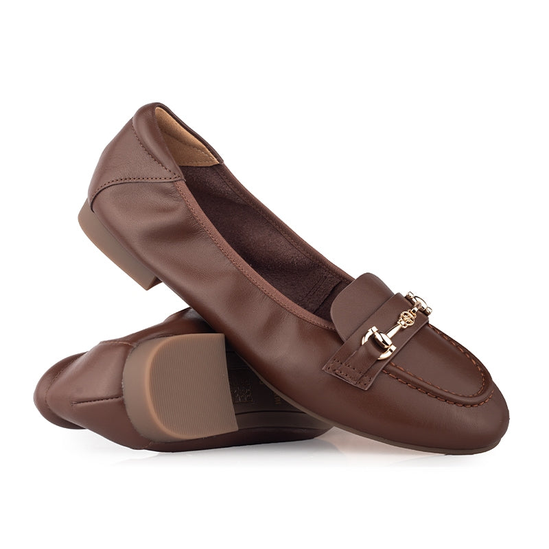 Sepatu Ballet Flats Wanita Gino Mariani Graziana Brown