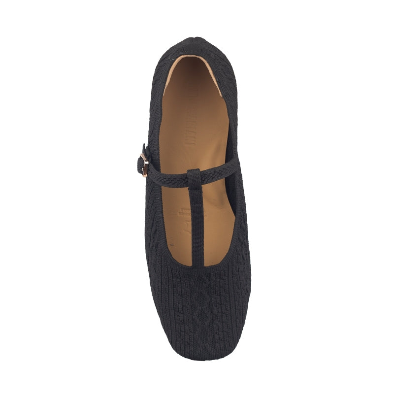 Sepatu Flats Knit Wanita Gino Mariani Gabriela Black