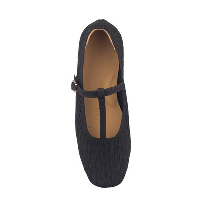 Sepatu Flats Knit Wanita Gino Mariani Gabriela Black