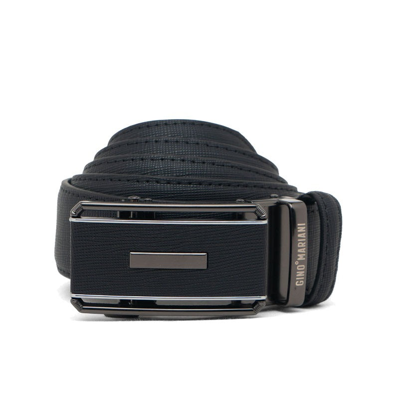 Gino Mariani Fiorenzo Buckle Belt Kulit Pria Black