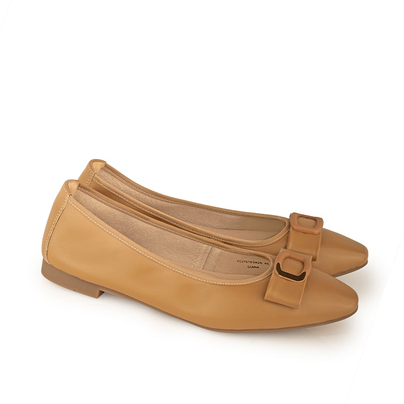 Sepatu Ballet Flats Wanita Gino Mariani Giana Camel
