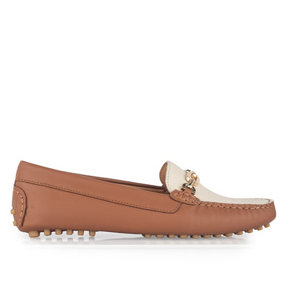 Sepatu Casual Wanita Loafer Moccasin Gino Mariani Elma Brown