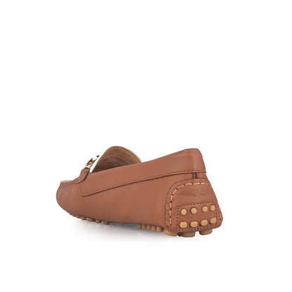 Sepatu Casual Wanita Loafer Moccasin Gino Mariani Elma Brown