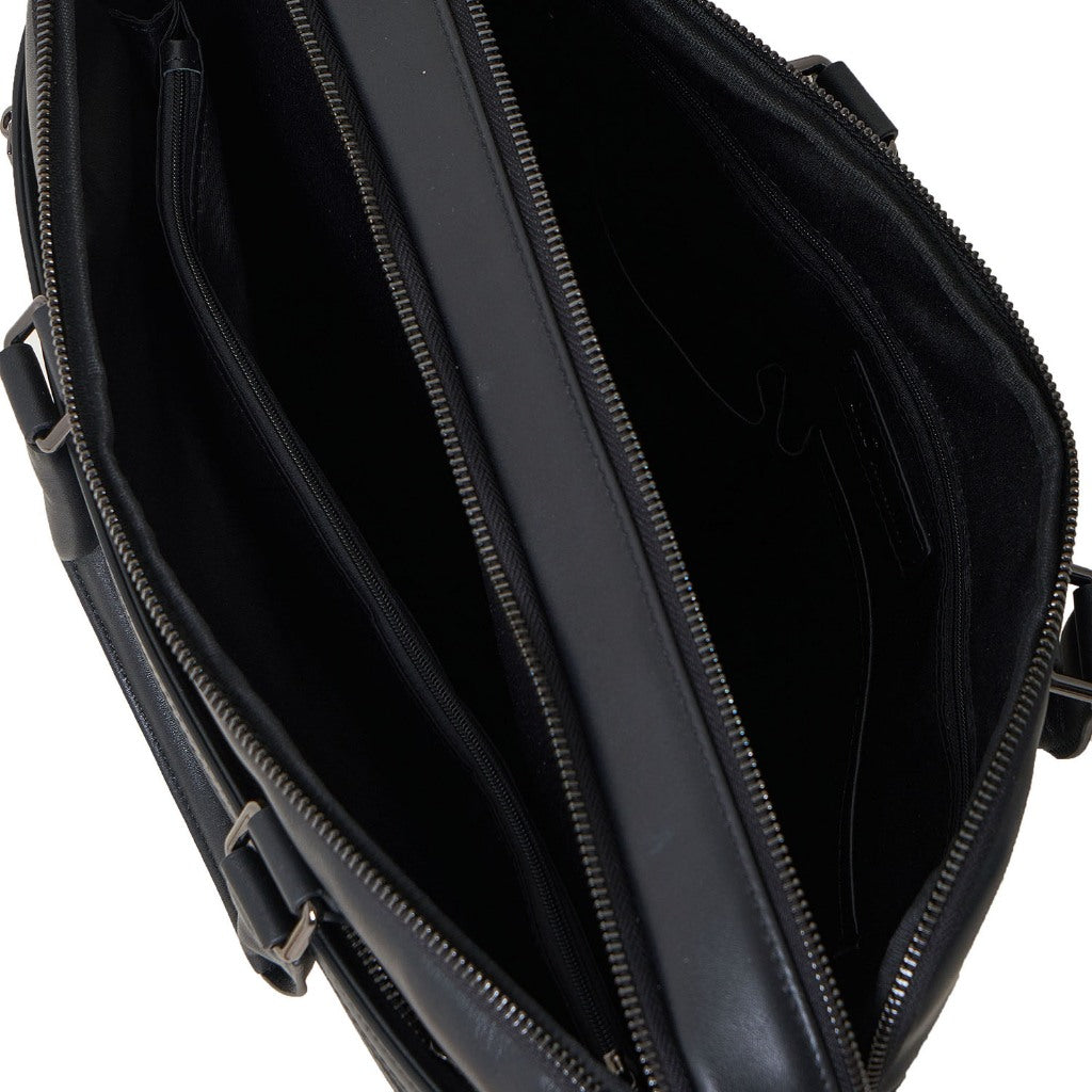 Tas Briefcase Leather Bag Gino Mariani Amerigo Black