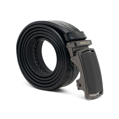 Gino Mariani Faustino Buckle Belt Kulit Pria Black