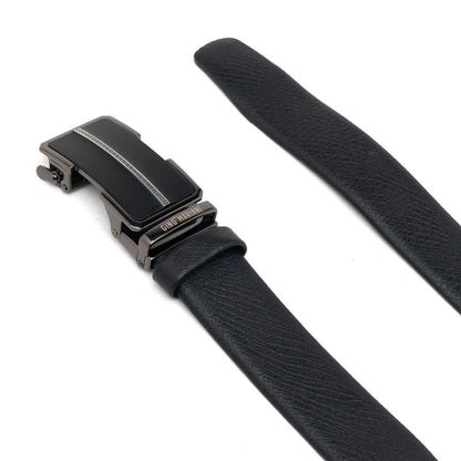 Gino Mariani Feliz Buckle Belt Kulit Pria Black