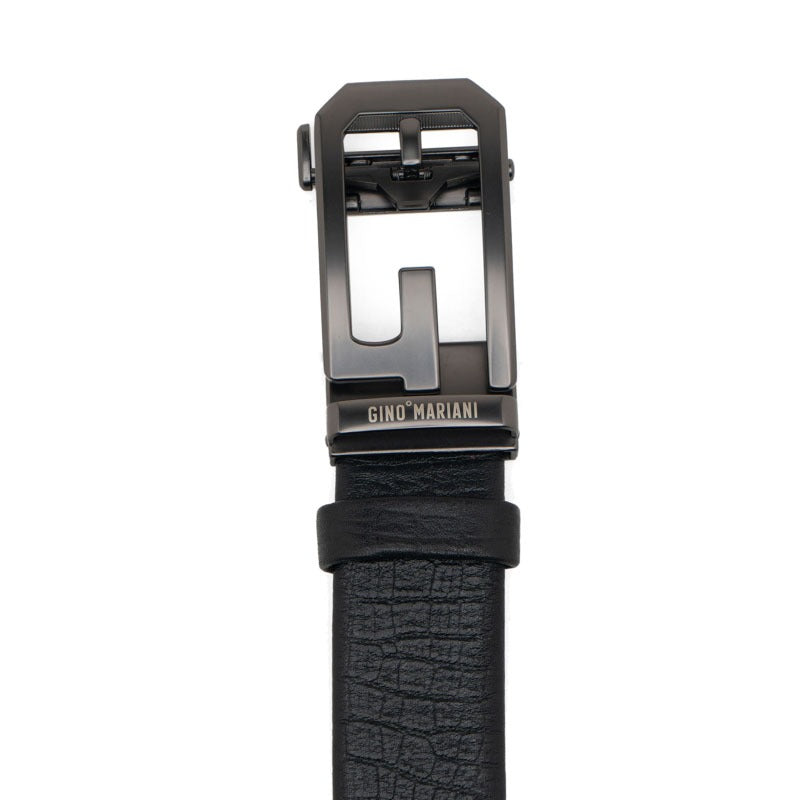 Gino Mariani Fidelio Buckle Belt Kulit Pria Black