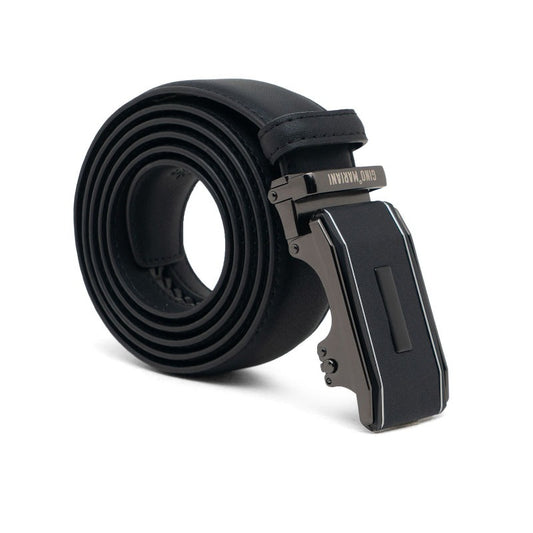 Gino Mariani Filberto Buckle Belt Kulit Pria Black