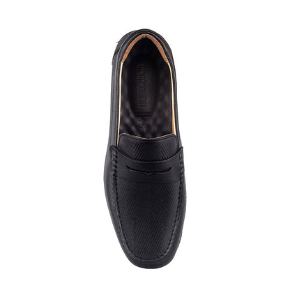 Sepatu Casual Pria Loafer Moccasin Gino Mariani Brogan Black
