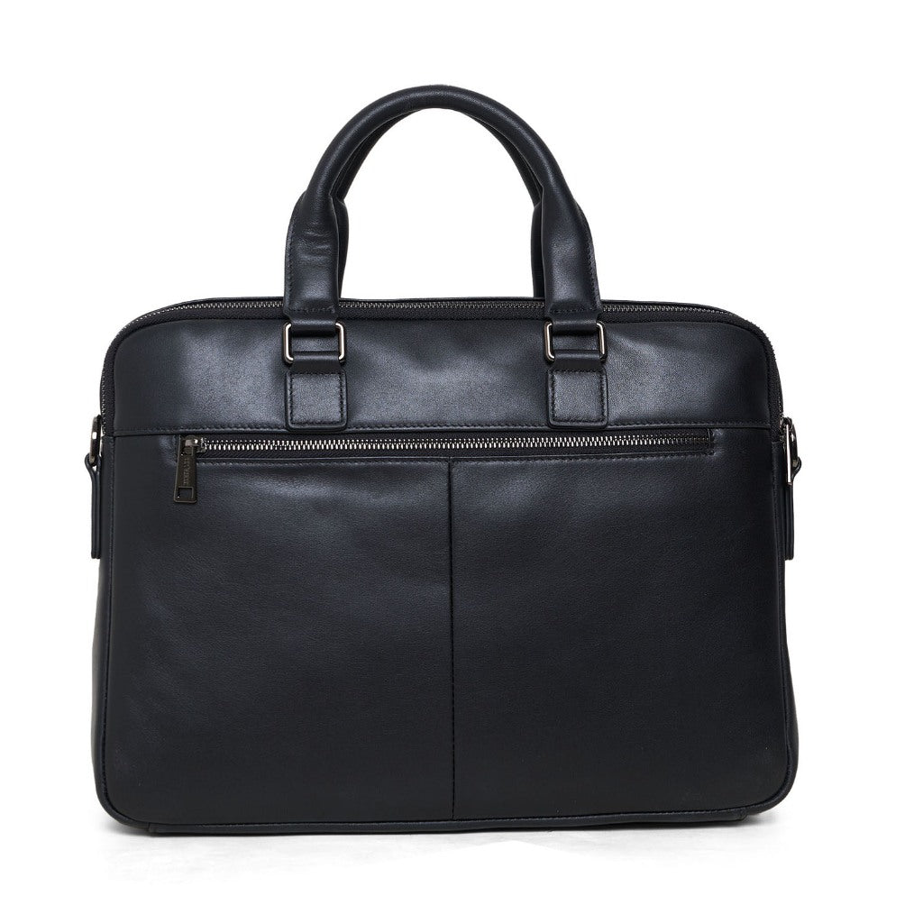 Tas Briefcase Leather Bag Gino Mariani Amerigo Black