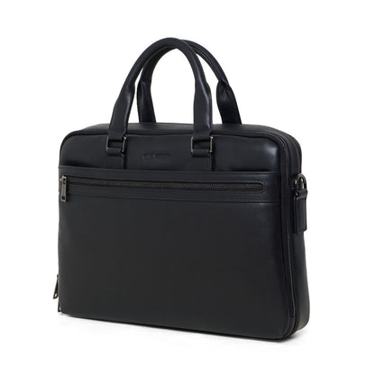 Tas Briefcase Leather Bag Gino Mariani Amerigo Black