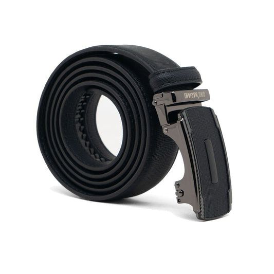 Gino Mariani Fantino Buckle Belt Kulit Pria Black