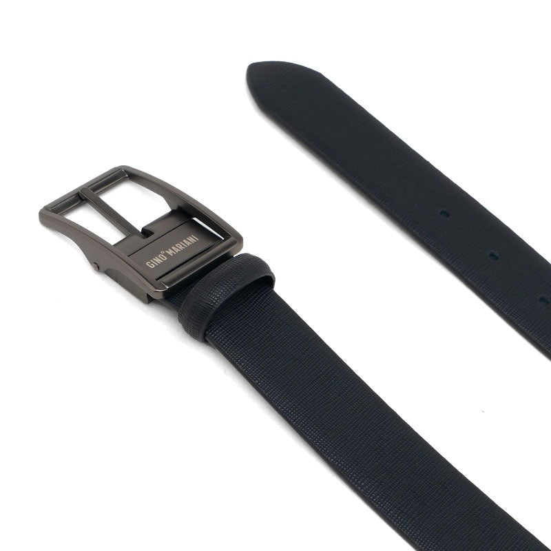 Gino Mariani Favio Buckle Belt Kulit Pria Black