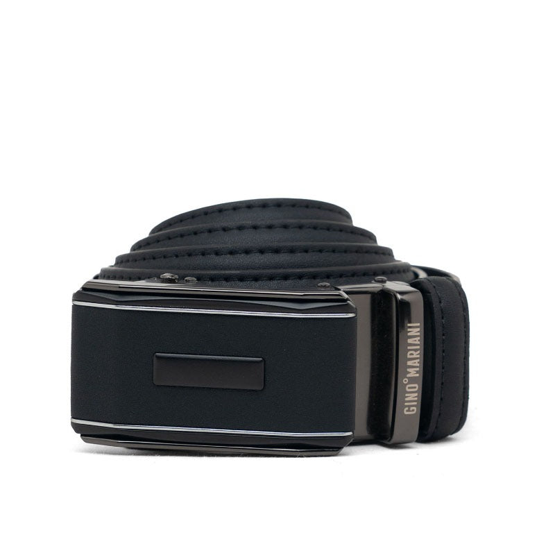 Gino Mariani Filberto Buckle Belt Kulit Pria Black