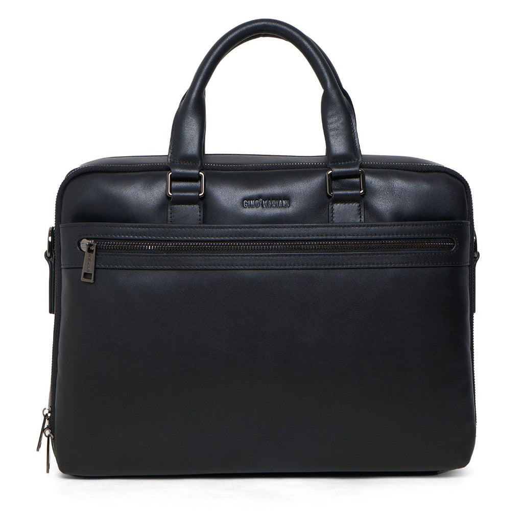 Tas Briefcase Leather Bag Gino Mariani Amerigo Black
