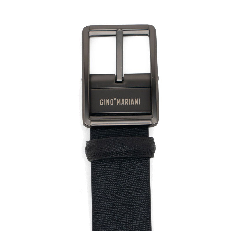 Gino Mariani Favio Buckle Belt Kulit Pria Black