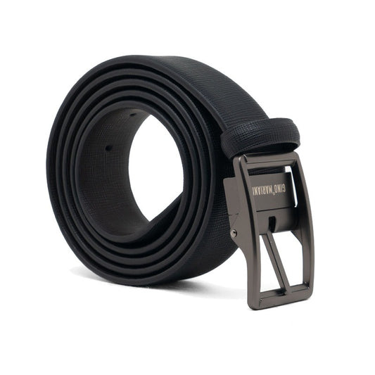 Gino Mariani Favio Buckle Belt Kulit Pria Black