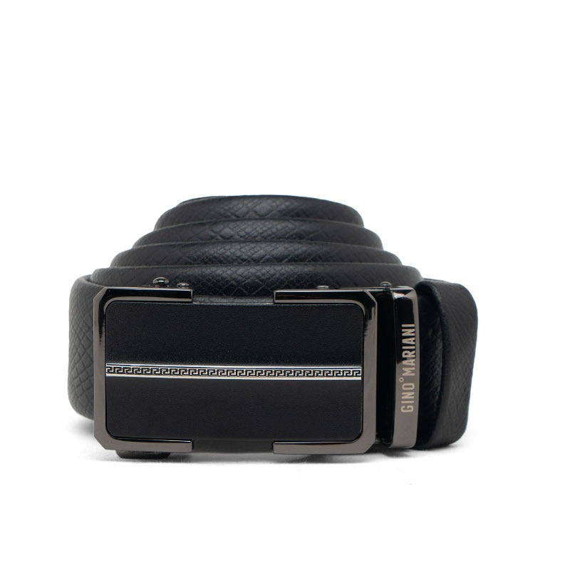 Gino Mariani Feliz Buckle Belt Kulit Pria Black