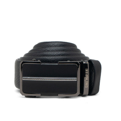 Gino Mariani Feliz Buckle Belt Kulit Pria Black