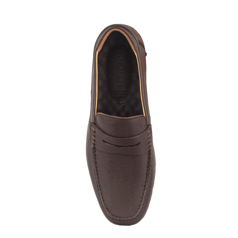 Sepatu Casual Pria Loafer Moccasin Gino Mariani Brogan Brown