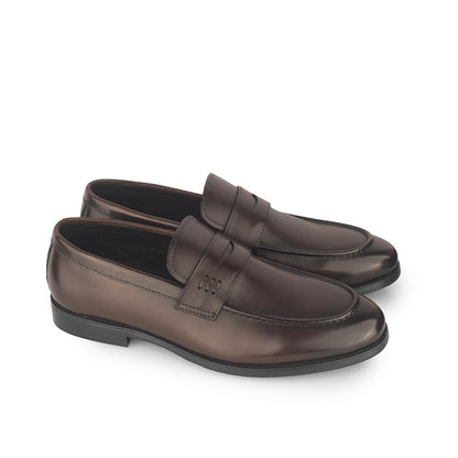 Sepatu Kulit Pria Pantofel Formal Gino Mariani Borion Brown