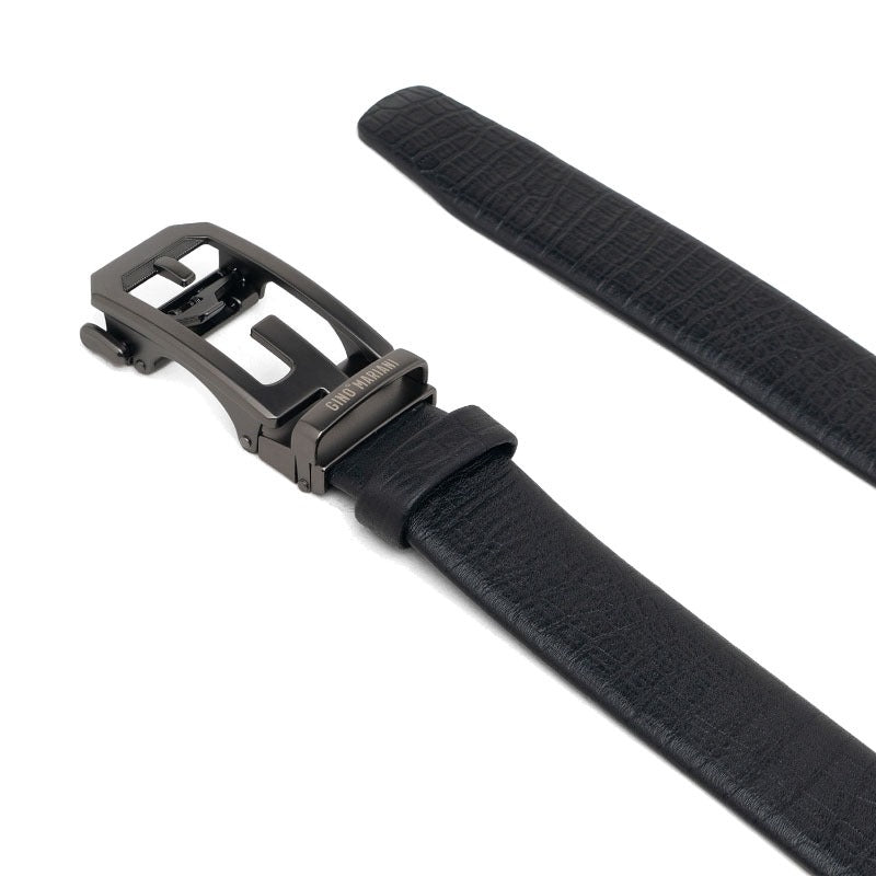 Gino Mariani Fidelio Buckle Belt Kulit Pria Black