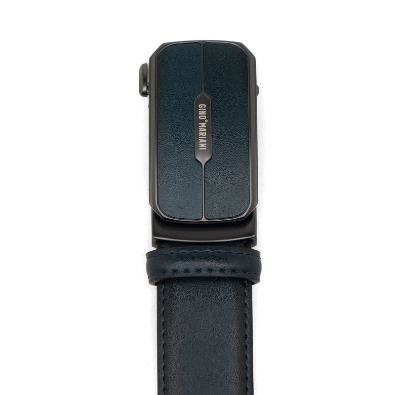 Gino Mariani Firmino Buckle Belt Kulit Pria Navy