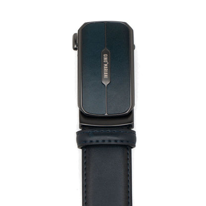 Gino Mariani Firmino Buckle Belt Kulit Pria Navy