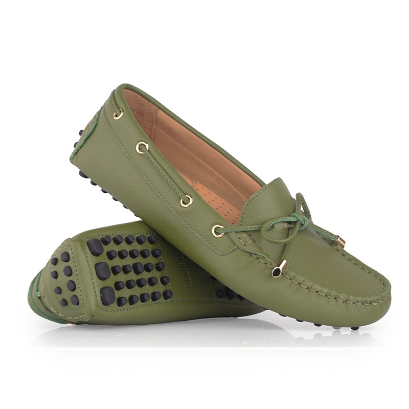 Sepatu Casual Wanita Loafer Moccasin Gino Mariani Ellen Green