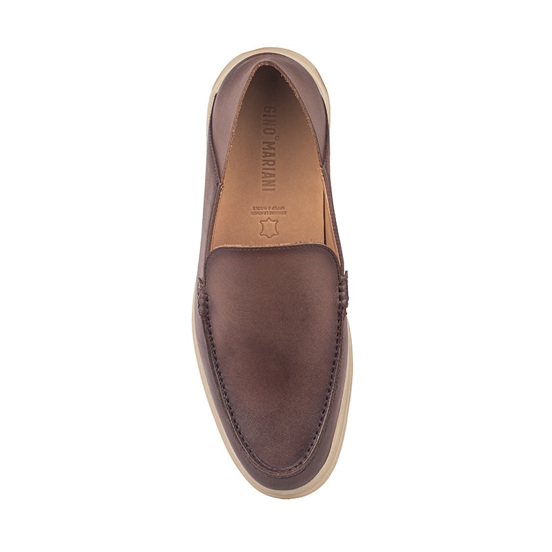 Sepatu Pria Casual Loafer Moccasin Gino Mariani Edison 5 Brown